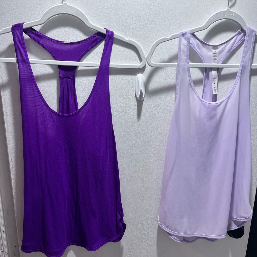 Lululemon Tanks Purple Light sheer purple Women's Racerback Tank Tops Sz 2 EUC - Picture 3 of 9